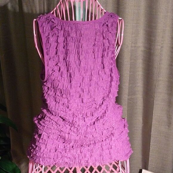 Free People Purple Ruffled Tank Top szSmall - Picture 4 of 6